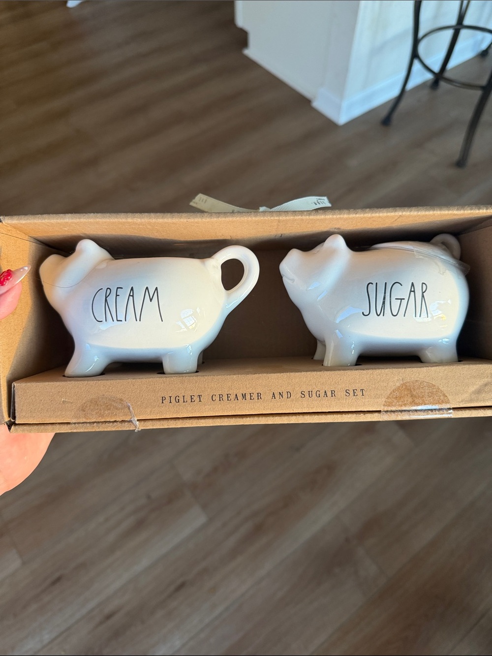 Rae Dunn White Piglet Creamer and Sugar Set
